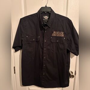 Harley-Davidson Black Casual Button Down Shirt